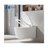Bidet à chasse d'eau par gravité avec pompe intégrée, commande par capteur au pied, eau chaude, siège chauffant, sécheur d'air, affichage numérique, siphon en P inclus