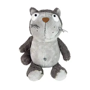 צעצועים ממולאים בעלי חיים גדולים מכוער פנים חתול אפור קטיף צעצוע כתום לזרוק כרית kawaii ממולא קטיף צעצועים חתולים