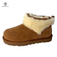 Mocassins en daim doublés de fourrure de mouton véritable de qualité supérieure, pantoufles pour femmes, chaussures d'intérieur et d'extérieur pour l'hiver, semelle EVA, fabricant
