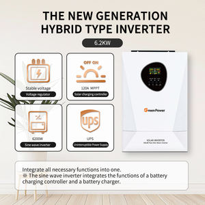 6.2kw高周波オフグリッドソーラーインバーター純粋正弦波48V Pwm 8.6KW 11KW 6200w 6200ワットハイブリッドソーラーインバーター - Product Image 2