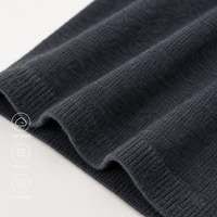 Ensemble deux pièces en maille fine de couleur anthracite pour femmes, col rond, manches courtes, midi, design personnalisé, ODM