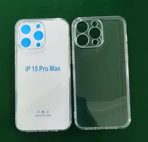 Capa macia transparente transparente do telefone móvel de TPU para o iPhone 15 14 13 12 11 Pro Max Plus Mini X S 7 8 XR