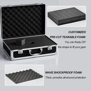 Maletín de aluminio duro Estuche de almacenamiento de bloqueo portátil con espuma para piezas de herramientas artesanales Cámaras Efectivo Viaje y accesorios - Product Image 4