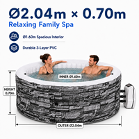 Maßgefertigter 195X70cm Achteckiger Aufblasbarer Whirlpool Spa Tragbarer Outdoor-Massage-Pool für Hinterhof und Garten