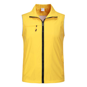 Gilet de sécurité réfléchissant jaune en tissu fin unisexe pour l'automne - Product Image 1