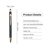 Stylo à bille en métal avec logo personnalisé, multifonctionnel, stylo tactile pour écran de téléphone, stylo à bille créatif avec fonction fidget spinner