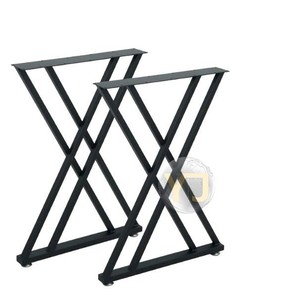 YIJUN Metal Double Cross <b>Table</b> <b>Legs</b> Black Heavy Duty Modern Minimalist Furniture Frame 2768 - Product Image 5