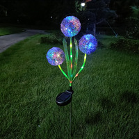 Lampe de sol solaire LED en pissenlit étanche petit éclairage de jardin extérieur pour cour et parc alimenté par panneau solaire
