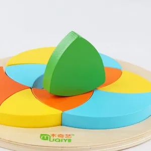 Montessori Cercle Rond Tangram Puzzle Casse-Tête En Bois conseil cercle conseil pièces jouet