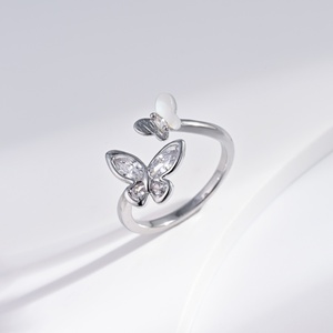 custom plata 925 sterling <b>Silver</b> Romantic pearl <b>ring</b> <b>cross</b> marquise cut zircon Adjustable summer butterfly 14k gold animal <b>rings</b> - Product Image 4
