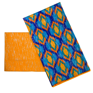 <span class=keywords><strong>Pagne</strong></span> Africain en Satin 100% Coton Personnalisé Or Orné Véritable Tissu Wax Ankara - Product Image 1