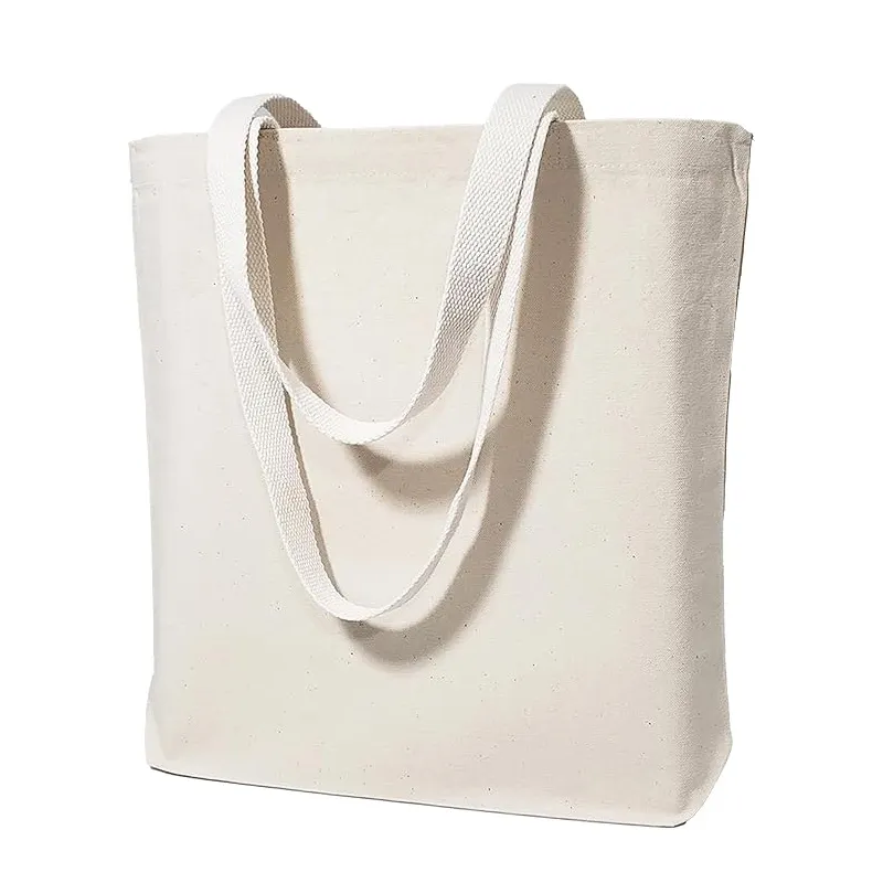 حقيبة كتب من القطن الطبيعي المرن صديق للبيئة سعة كبيرة قابلة لإعادة الاستخدام حقيبة تسوق البقالة حقيبة كتب قماشية