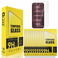 Protection d'écran en verre trempé HD transparent anti-rayures 9H 10-en-1 en gros pour iPhone 15 16 17 18 Pro Max Duo 14 13 12 Xs Max