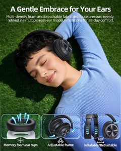 Auriculares Híbridos con Cancelación Activa de Ruido, Audio de Alta Resolución, Graves Profundos, Batería de 800 mAh, Larga Duración, Resistentes al Agua IPX-4 - Product Image 6