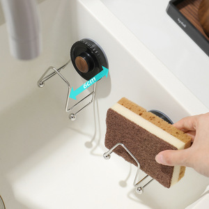 L-Shaped Wall Mounted Sink Draining Rack With Suction Cup For Sponge And Scrubber <b>Storage</b> <b>Kitchen</b> Sink Organizer - Product Image 1
