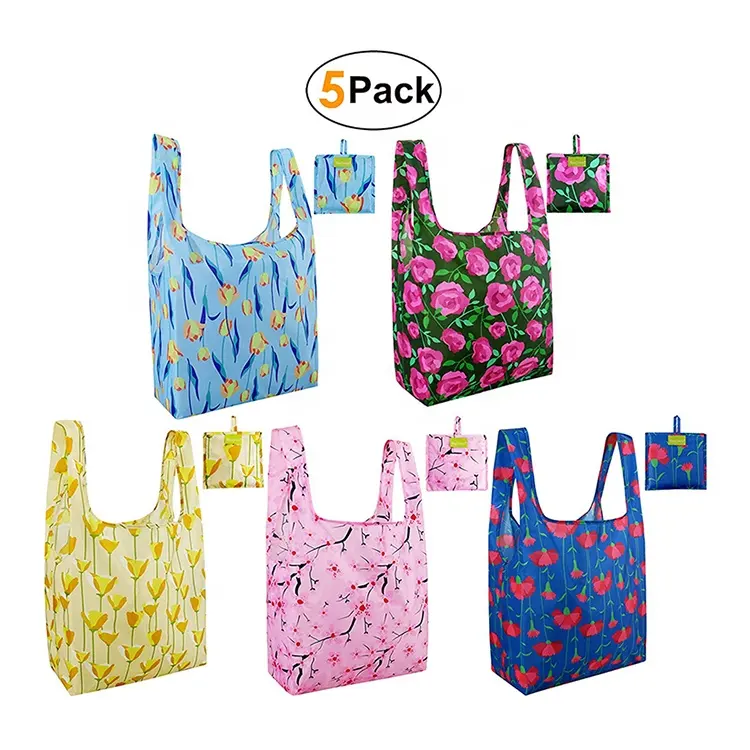 Shopper bolsa reutilizável para compras, pequena bolsa dobrável para compras, logotipo personalizado, dobrável, para mercearia, yaozhong cn; zhe PY-001