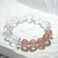 Bracelet en cristal de quartz naturel brut fait main pour femme - Énergie de guérison Feng Shui, bijoux personnalisables en gros