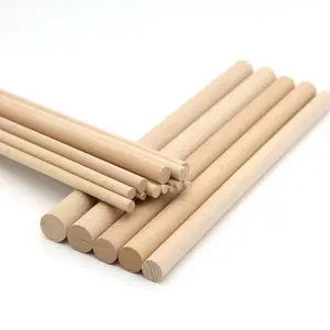 Home Decoration Tools Oem natural wholesale chineses solid Birch Wooden Round Dowels Rods Pine Stick