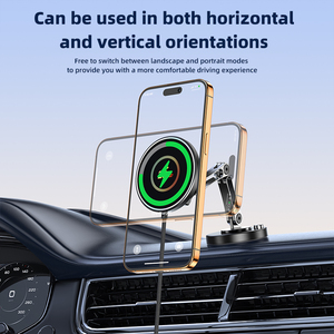 Dual-Arm Car Mount with Wireless Charging 25W Type-C Input Aluminum Alloy Base for <b>Tablet</b> Qi Charging Phone Car Holder - Product Image 4