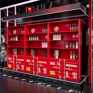 Meuble de rangement métallique commercial de luxe, présentoir à vin artisanal, étagère industrielle pour centre commercial, salle de sport, restaurant et magasin de <span class=keywords><strong>Lego</strong></span> - Product Image 1