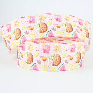 Fantaisie <span class=keywords><strong>Nancy</strong></span> 1.5 "Fruit Motif Simple Face 100% Polyester Large Ruban Gros-Grain Caractère Logo <span class=keywords><strong>Tissu</strong></span> - Product Image 4