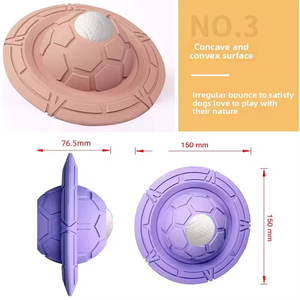 Disque volant interactif en caoutchouc pour l'entraînement, jouet pour chien durable d'extérieur, boule rebondissante magique de décompression, jouet UFO - Product Image 5