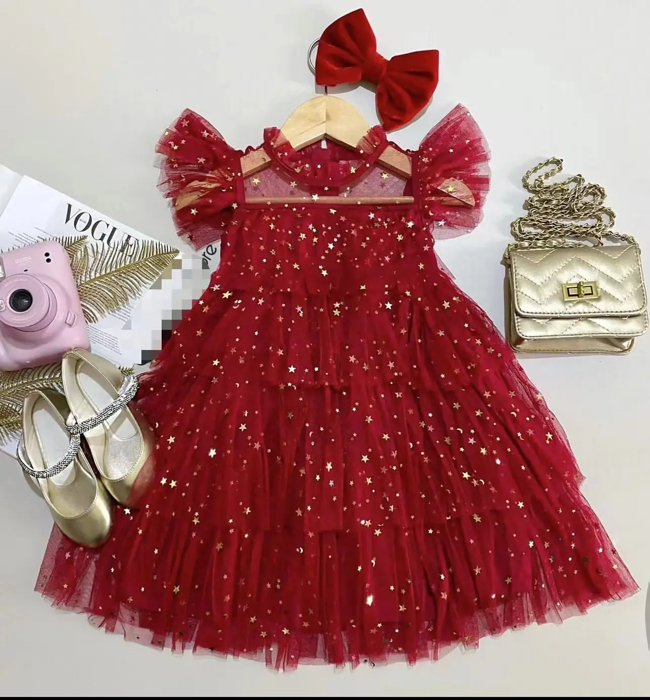 Vestito da festa per ragazza estate nuovo abito Casual da bambino a manica corta con paillettes bianche 1 ° comunione Costume per bambini vestiti da festa di compleanno