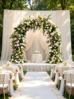 Arche florale bleue et violette de luxe pour mariage, arche florale artificielle pour mariage en plein air, arche pour réception de mariage, arche pour décoration de fête