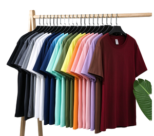 T-shirt pour femme 100 % coton, col rond, couleur unie, manches courtes, coupe classique, décontracté, respirant, tricoté, toutes saisons, teint uni - Product Image 1