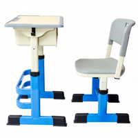 Ensemble table et chaise d'étude modernes pour enfants, design personnalisé, avec crochet pour livres, bords arrondis colorés, mobilier scolaire en métal, OEM