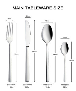 Armhorse 18/8 Stainless Steel Cutlery Silverware Dinnerware Set with Steak Knife Cake <b>Fork</b> Tea & Coffee Spoon for Restaurant Use - Product Image 6