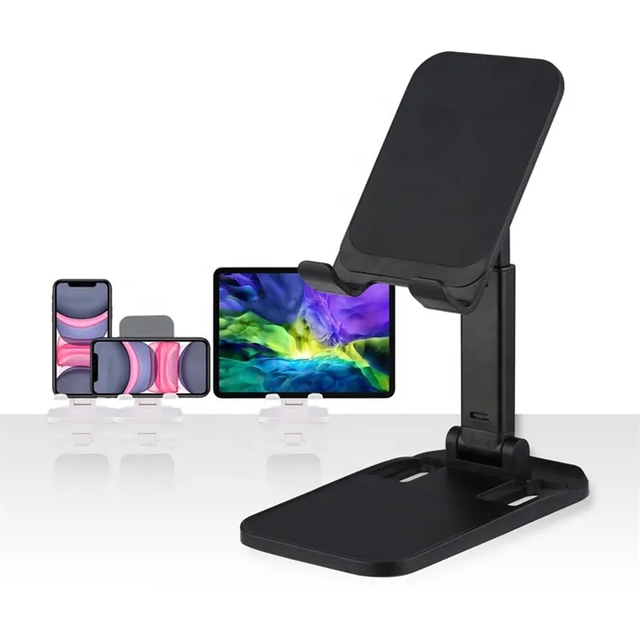Universal Aluminum Desk Holder Foldable and Height Adjustable Cell Phone Stand with All Smartphones Compatible Car Mount