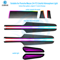 Pour Macan 2014-2024, éclairage ambiant de voiture, 64 couleurs dynamiques, 26 LED, éclairage ambiant, contrôle par application, poignée de porte, aérateur de climatisation