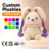 Sac à dos en fourrure de haute qualité, violet, peluche, mignon, avec breloque animale, dessin animé, taille personnalisée, unisexe