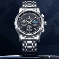 Jam Tangan Pria Mark Fairwhale Baja Tahan Karat Kualitas Terbaik Mewah Tombol Tekan Gesper Tersembunyi Tahan Air Tanggal Hari Olahraga FW-5370