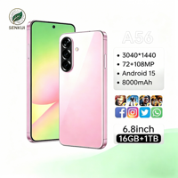 Téléphones mobiles à bas prix 2026 16G+1TB Prix usine A56 5G Double SIM Smartphone Charge rapide Grand écran Android 15