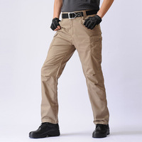 Pantalon tactique pour hommes printemps été Camouflage Cargo avec taille moyenne devant plat multi-poches extérieur résistant à l'usure Stock d'exportation