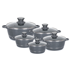 <span class=keywords><strong>Set</strong></span> Peralatan Masak 10-Piece Cook-Lover Berkualitas Tinggi, Laris Manis, Mewah Modern, Berbahan Aluminium Alloy Anti Lengket dengan Lapisan Marmer, Cocok untuk Kompor Induksi - Product Image 4