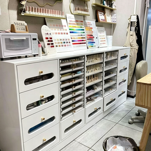 Factory Direct Heavy Duty Wooden Nail Polish <b>Display</b> Cabinet Cosmetic Storage Stand For Beauty Salon Nail Shop - Product Image 1