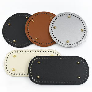 Meetee ZHQ109 + BS527 PU Couro Oval Rodada Sacos Inferior Cor Pura Rebite Tecido Bolsa DIY Handmade Material de Costura Acessórios - Product Image 1