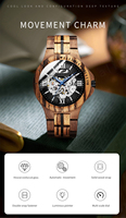 Montre Mécanique Automatique de Luxe Pour Homme en Bois et Acier Inoxydable, Meilleure Qualité Usine OEM, Cadran Creux Analogique à Logo Personnalisé