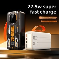 Banques d'alimentation de grande capacité, charge rapide 22,5 W, avec câbles intégrés, écran LED et lampe torche