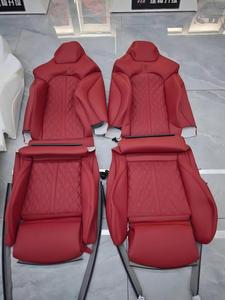 Housses de siège de voiture en cuir matelassé rouge diamant de luxe pour BMW, protections de sièges auto respirantes, ensemble complet d'intérieur haut de gamme - Product Image 1