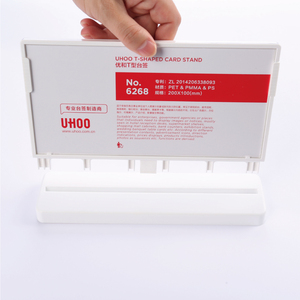 Uhoo 6268 t-hình dạng thẻ đứng cá nhân mạnh mẽ nhựa Bảng hiển thị Holders cho văn phòng & Trường học sử dụng - Product Image 3