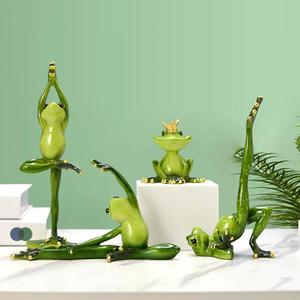 樹脂置物カエルヨガポーズ樹脂工芸品家具装飾動物の装飾品ミックスとギフトとして一致樹脂像 - Product Image 2