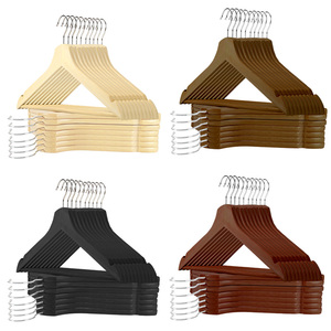 Móc áo gỗ in logo tùy chỉnh, thân thiện với cửa hàng, 22 năm sản xuất, bán chạy, dành cho áo khoác/áo vest/váy/quần tây, tủ quần áo - Product Image 1