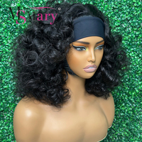 Perruque à bandeau en cheveux humains vietnamiens lisses, Super Double Drawn, pleine densité, cheveux vierges bruts, sans dentelle, pour femmes noires