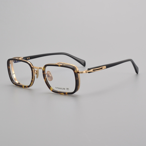 Montatura per Occhiali di Lusso <span class=keywords><strong>in</strong></span> Titanio Puro Intagliata a Mano, Montatura Semi-Rimless <span class=keywords><strong>in</strong></span> Acetato Italiano di Alta Qualità per Miopia - Product Image 5