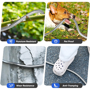 Tuyau d'arrosage en métal de 50 pieds, tuyaux d'eau robustes en acier inoxydable 304, durabilité inégalée pour animaux de compagnie et antirouille pour pelouse extérieure - Product Image 5