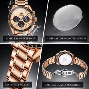   Montre de marque multifonctionnelle à quartz pour hommes, bracelet en acier étanche 3618 - Product Image 6